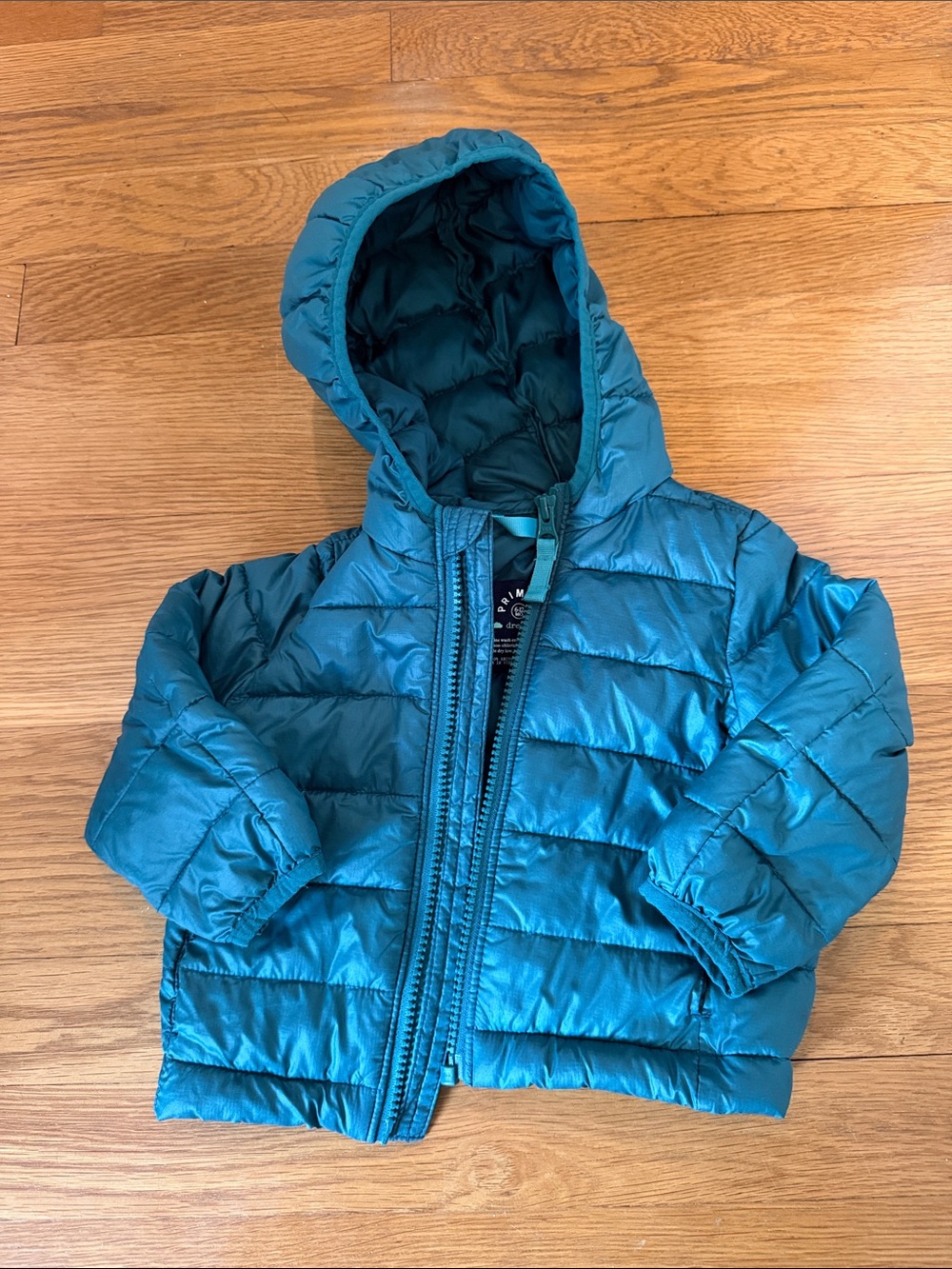 Kids Green Hooded Puffer Jacket - Lightweight Warmth